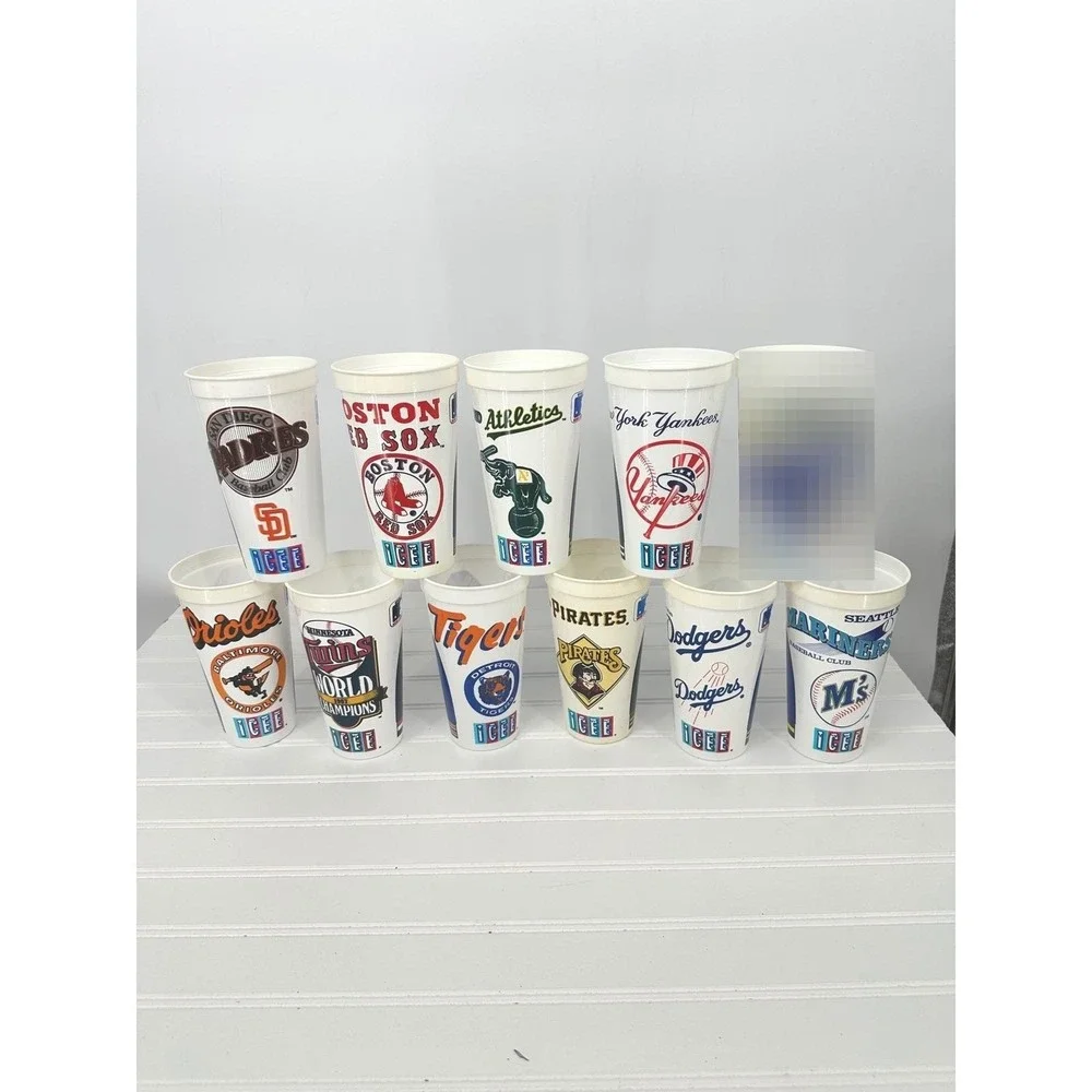 Vintage MLB Baseball Team‎ Plastic Icee Cups Lot of 10 Souvenir Stadium 6.5
